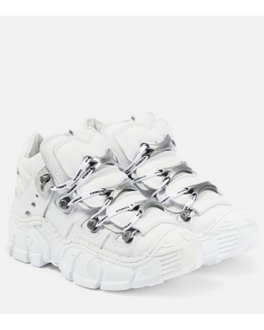 X New Rock - Sneakers in pelle con platform di Vetements in Metallic