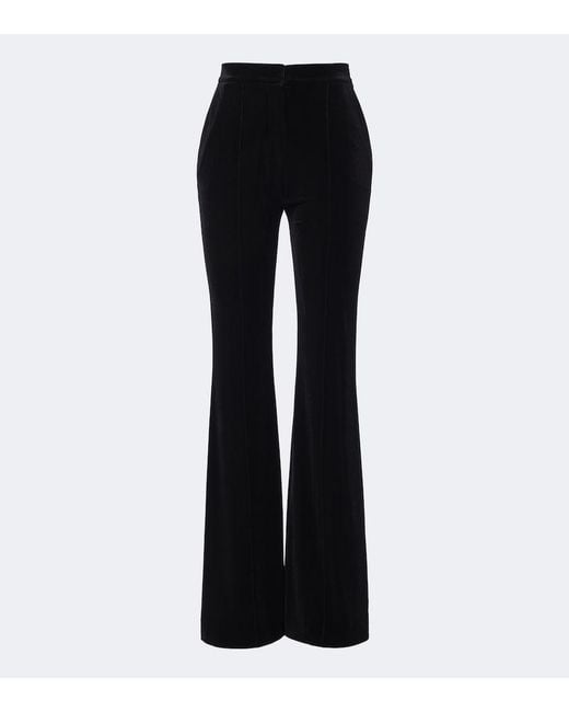Elie Saab Black Velvet Flared Pants