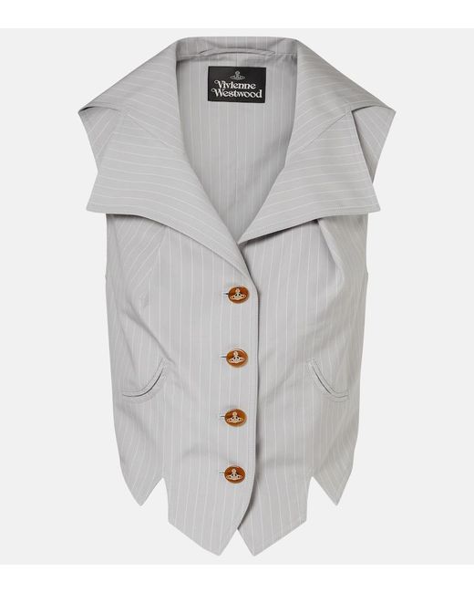 Vivienne Westwood Gray Meryl Pinstripe Cotton Vest