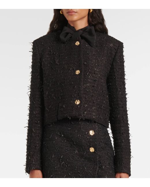 Nina Ricci Black Cotton-Blend Tweed Jacket