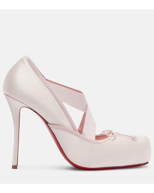 Christian Louboutin Pink Cassiastic 100 Crepe Satin Pumps