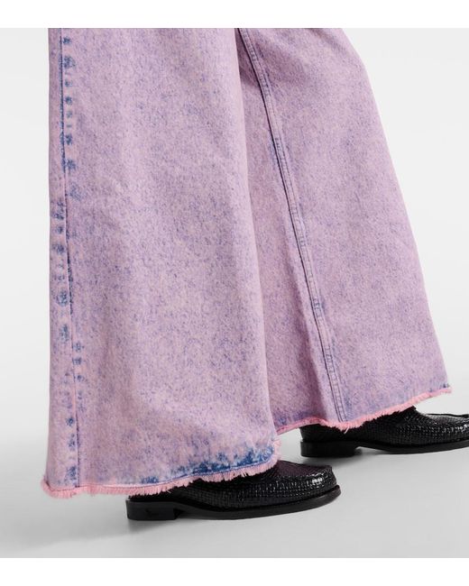 Jeans anchos de tiro alto Marni de color Purple