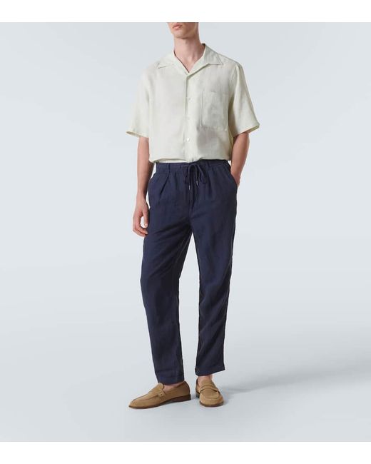 Polo Ralph Lauren Blue Linen Straight Pants for men