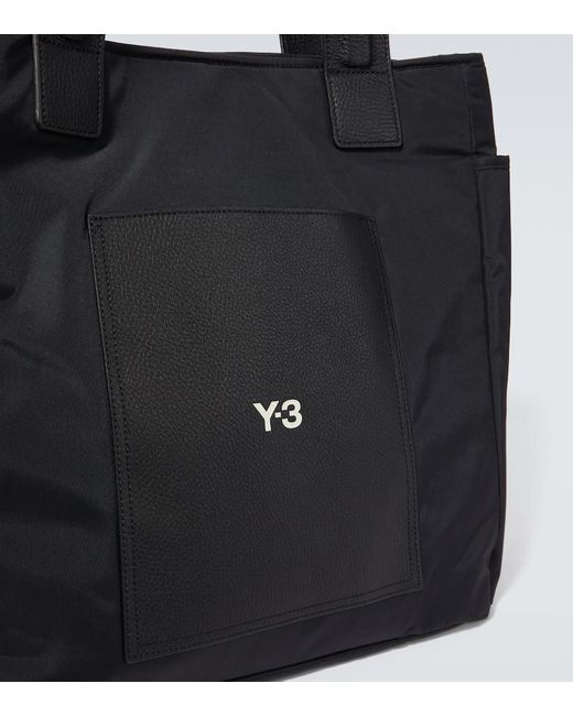 Y-3 Black Lux Leather-trimmed Tote Bag for men