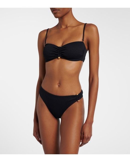 ViX Black Nika Embellished Bandeau Bikini Top