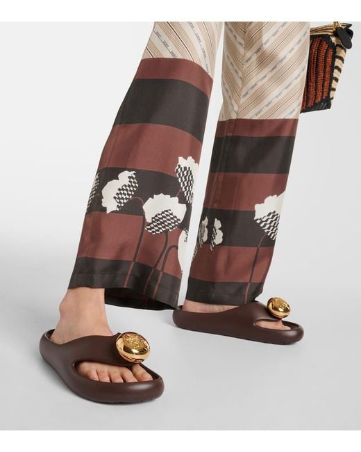 Loewe Brown Paula's Ibiza Foam Pebble Thong Sandals