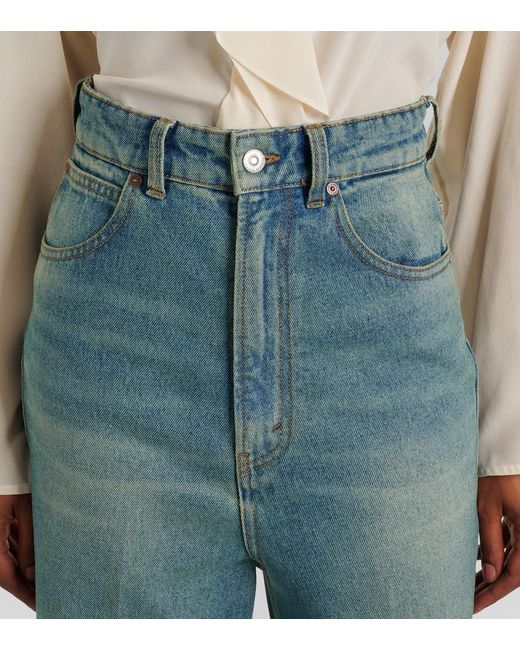 Victoria Beckham Blue High-Rise Flared Jeans