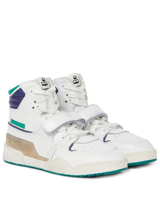 Isabel Marant Alsee Leather High-top Sneakers in White - Lyst