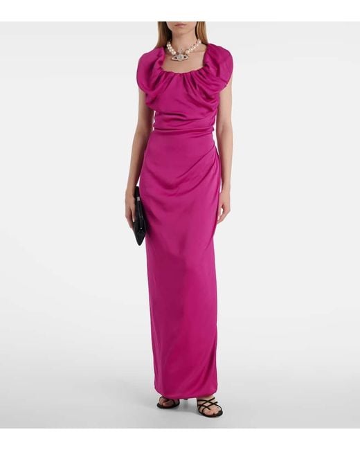 Vivienne Westwood Purple Long Ginnie Amber Draped Maxi Dress