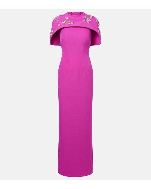 Safiyaa Pink Embellished Caped Gown