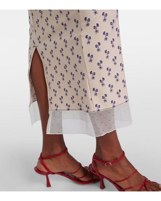 Montce White Cynthia Floral Midi Dress
