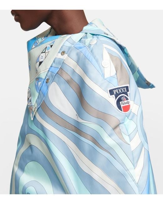 Emilio Pucci Blue X Fusalp Marmo Poncho