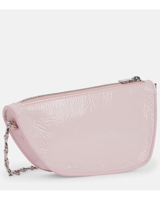Burberry Pink Micro Sling Shell Leather Shoulder Bag