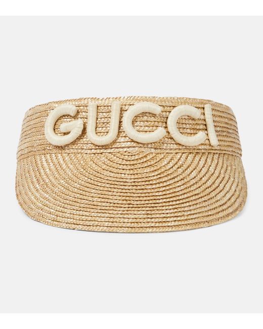 Gucci Metallic Stella Straw Visor