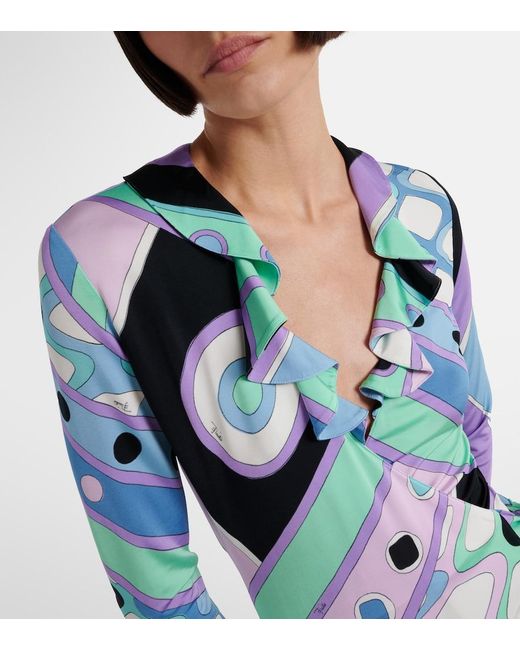 Emilio Pucci Blue Vivara Wrap Dress