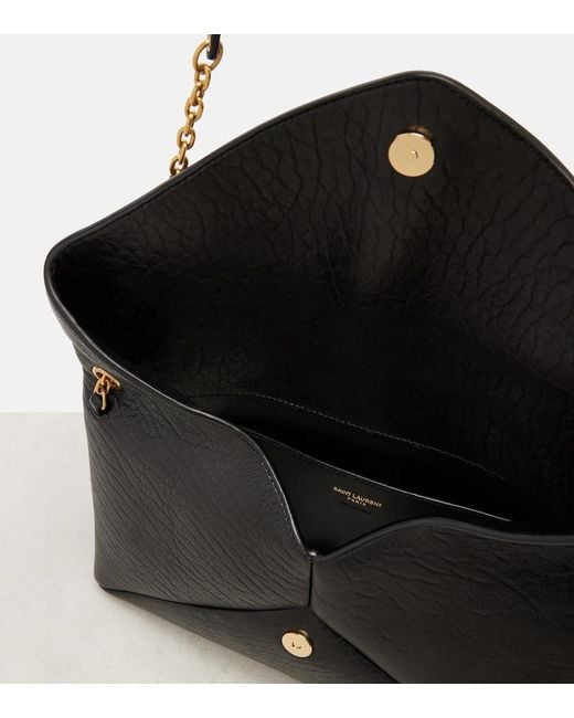 Saint Laurent Black Cassandre Leather Shoulder Bag