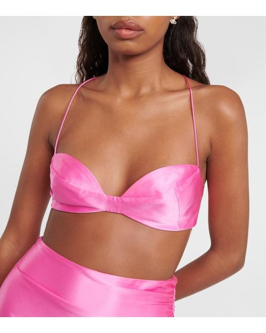 The Sei Pink Silk Charmeuse Bra Top