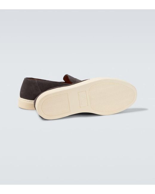 George Cleverley Loafers Joey Ii Aus Veloursleder in White für Herren