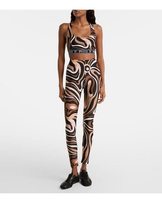 Emilio Pucci Black Marmo Leggings