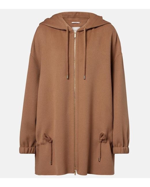 Max Mara Brown Hooded Virgin Wool Jacket