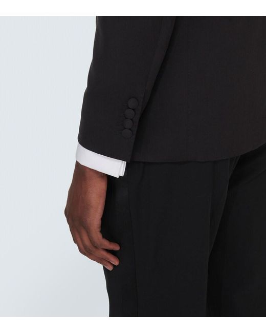 Brunello Cucinelli Black Single-Breasted Silk Tuxedo Jacket for men