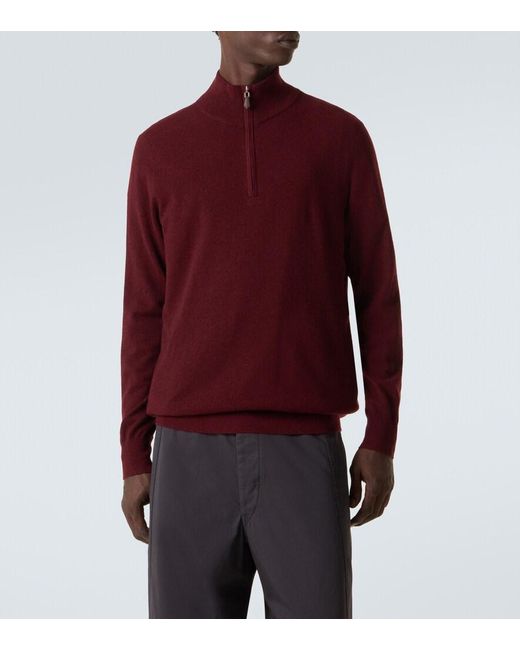 arch4 Red Mr Fenchurch Cashmere Half-Zip Sweater for men