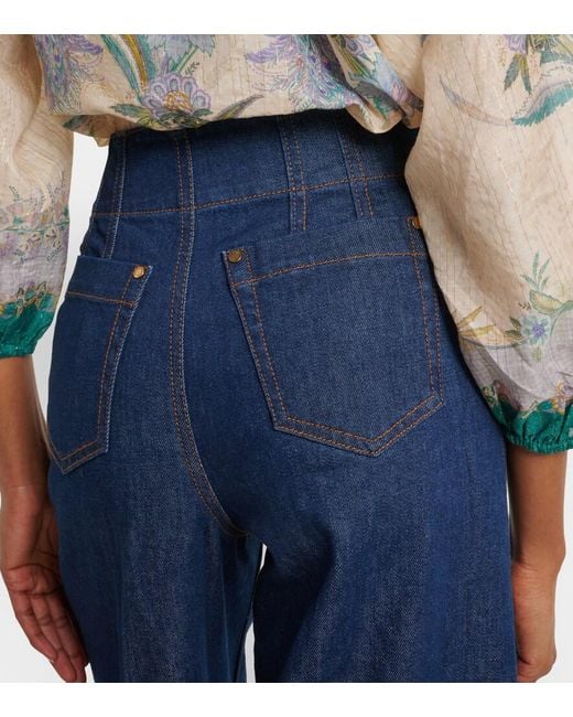 Jeans Flared Cropped Aster Zimmermann de color Blue