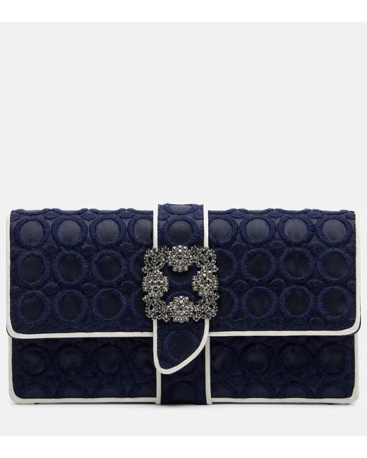 Clutch Capri Mini di Manolo Blahnik in Blue