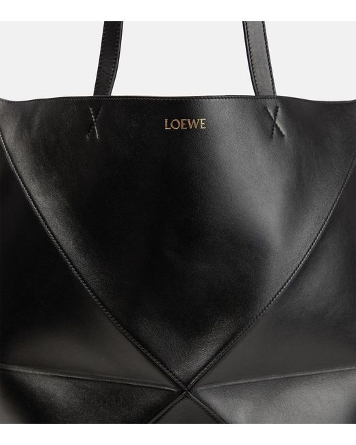 Loewe Black Puzzle Fold Xl Leather Tote Bag