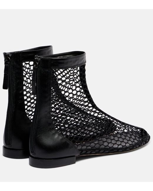 Souliers Martinez Black Maxima Mesh Ankle Boots
