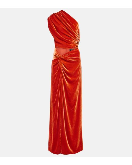Vestido largo con aberturas Costarellos de color Red
