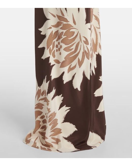 Top De Saten De Seda Floral Sir de color Brown