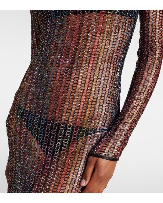 Missoni Purple Sheer Open-Back Maxi Dress