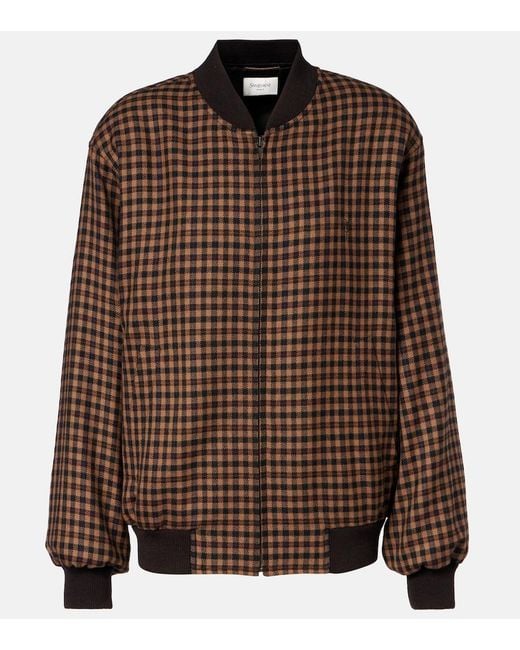 Saint Laurent Brown Wool Teddy Bomber Jacket