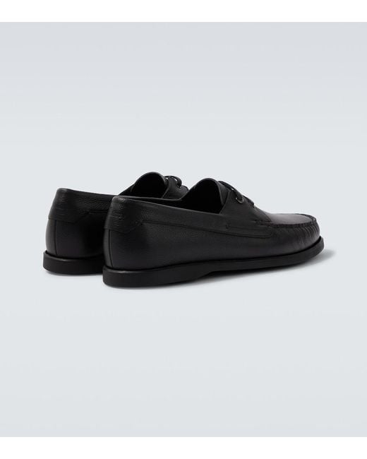 Brioni Black Leather Loafers for men