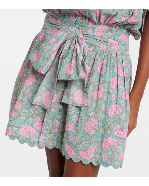 Juliet Dunn Women's Blue Floral Cotton Minidress