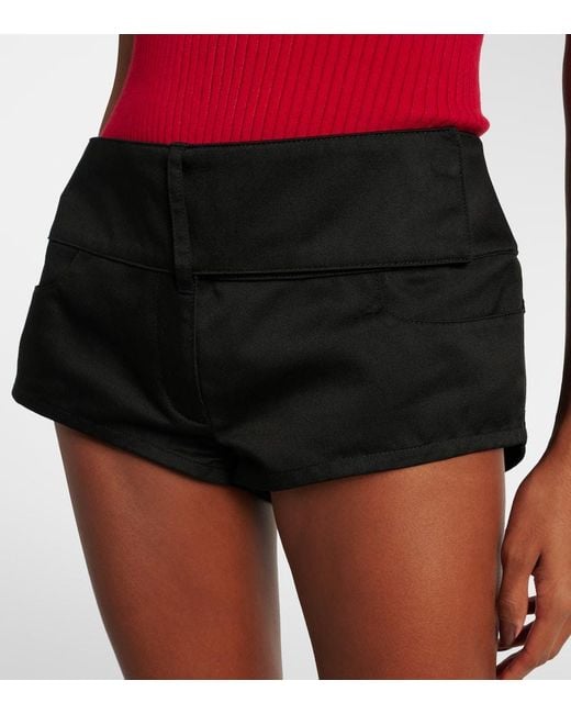 Courreges Black Low-Rise Shorts Aus Canvas