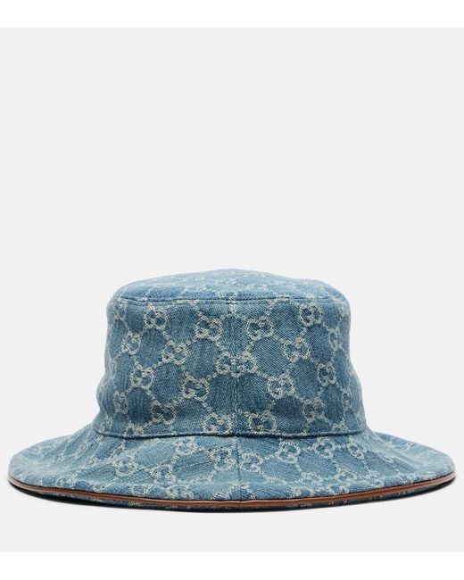 Gucci Blue Horsebit Denim Bucket Hat