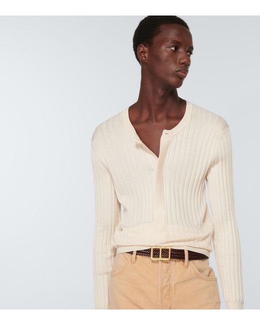 Tom Ford Natural Silk-blend Henley Sweater for men
