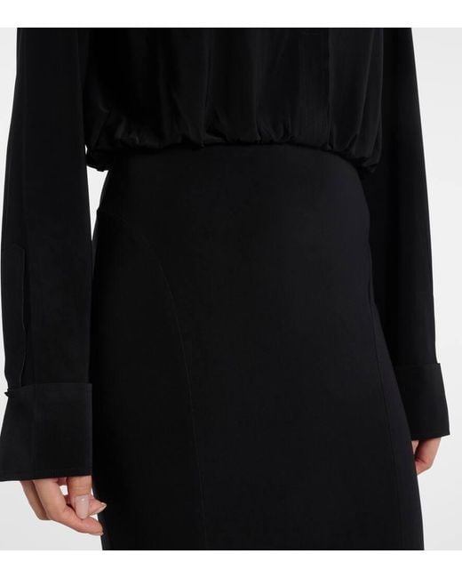 Norma Kamali Black Flared Midi Dress