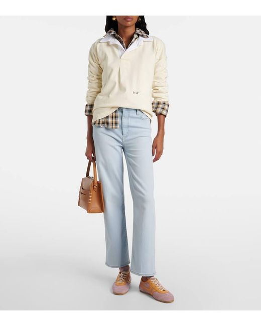 FRAME Blue Le Sleek High-Rise Straight Jeans