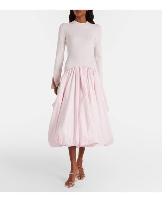 Jonathan Simkhai Pink Kenlie Ribbed-Knit Midi Dress