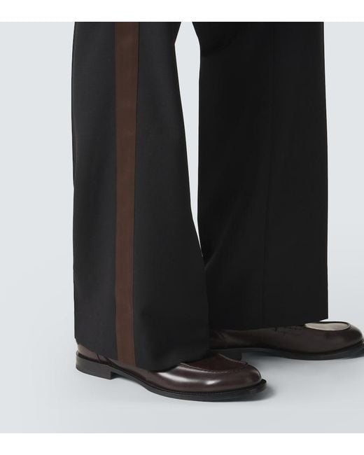 Wales Bonner Black Alto Virgin Wool Flared Pants for men