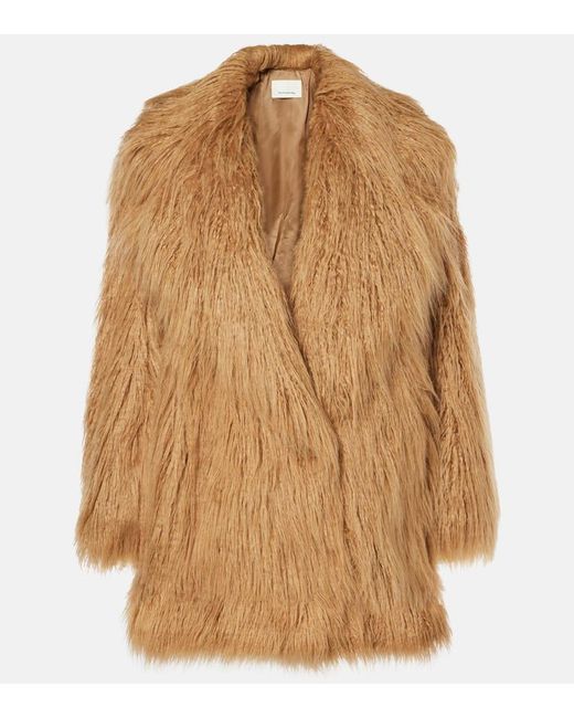 Frankie Shop Brown Miley Faux Fur Jacket