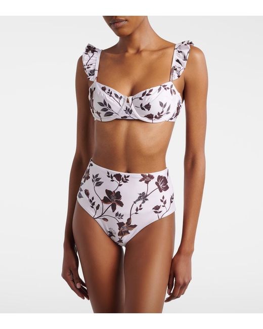 Agua Bendita White Floral Bikini Bottoms