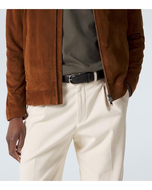 Brioni Black Leather Belt for men