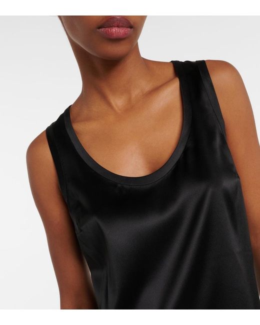 Brunello Cucinelli Black Silk-Blend Tank Top