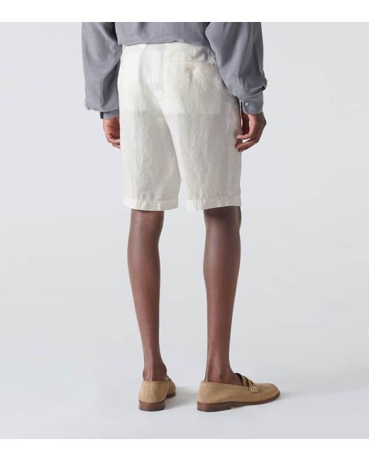 Zegna Bermuda-Shorts aus Leinen in White für Herren