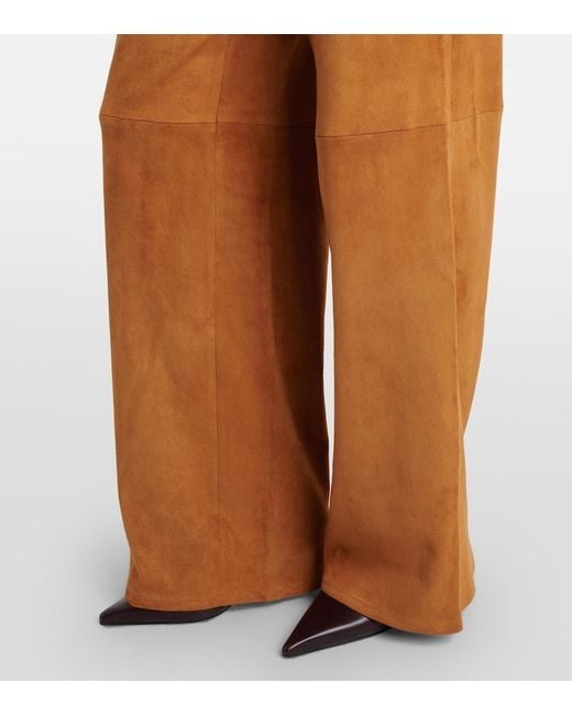 Stouls Brown Mytheo Suede Wide-Leg Pants