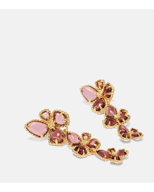 Zimmermann Metallic Bloom Large Embellished Drop Earrings